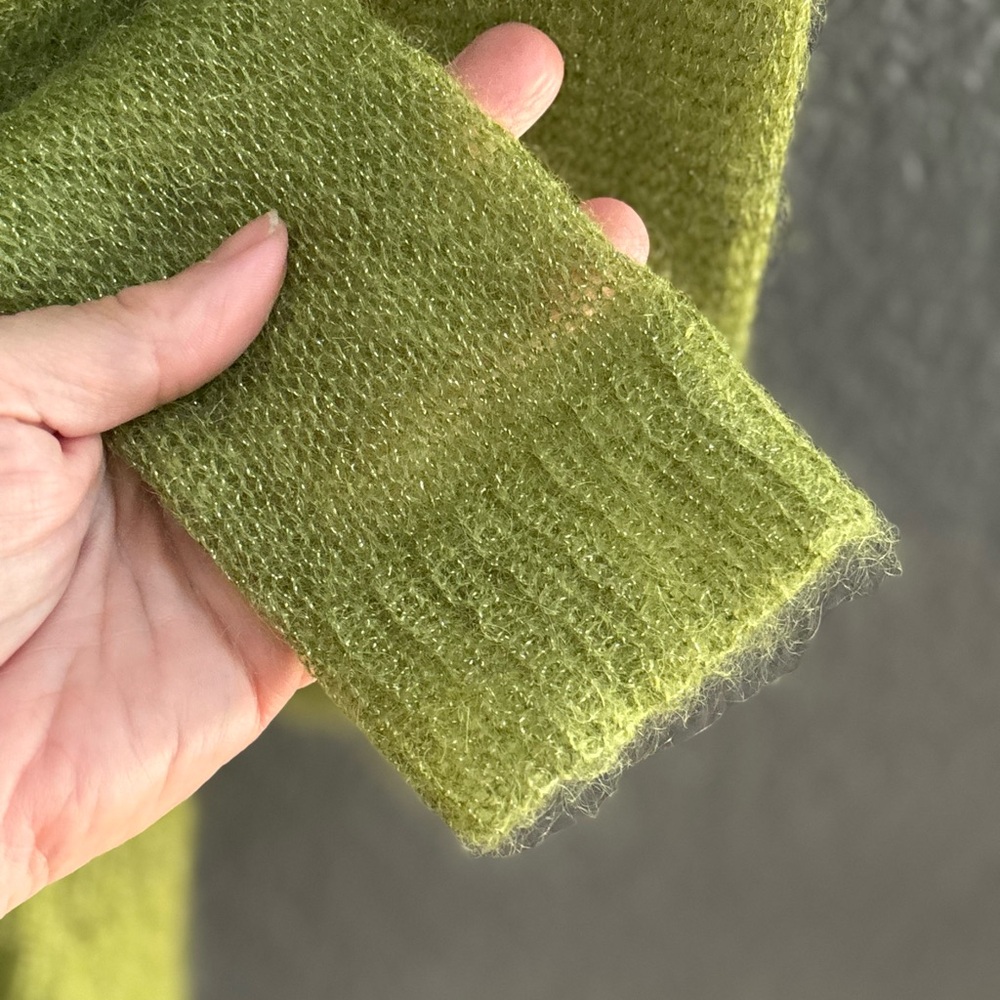 Anthropologie CHARLIE&ROBIN: Mohair Green Women's Cardigan - Picture 8 of 14